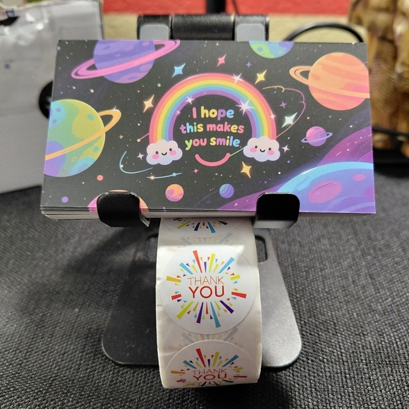 🦋LAST ONE -550ct -50 Thank You Cards 500 Thank You Stickers 3.54x1.97 - Picture 3 of 7